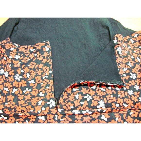 Lush Womens Black Red Floral Lined Square Neck One Piece Romper Size Medium Flaw - Picture 3 of 12